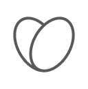 Minimalist line icon of a heart shape representing local community pride and passion.