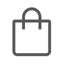 Minimalist line icon of a shopping bag representing local retail products.