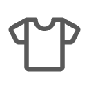 Minimalist line icon of a t-shirt representing custom apparel design.