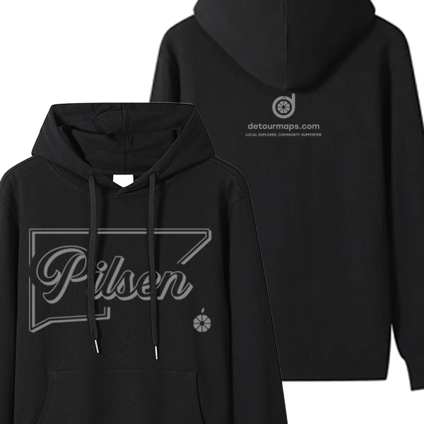 Unisex Hoodie Pilsen – City Outline