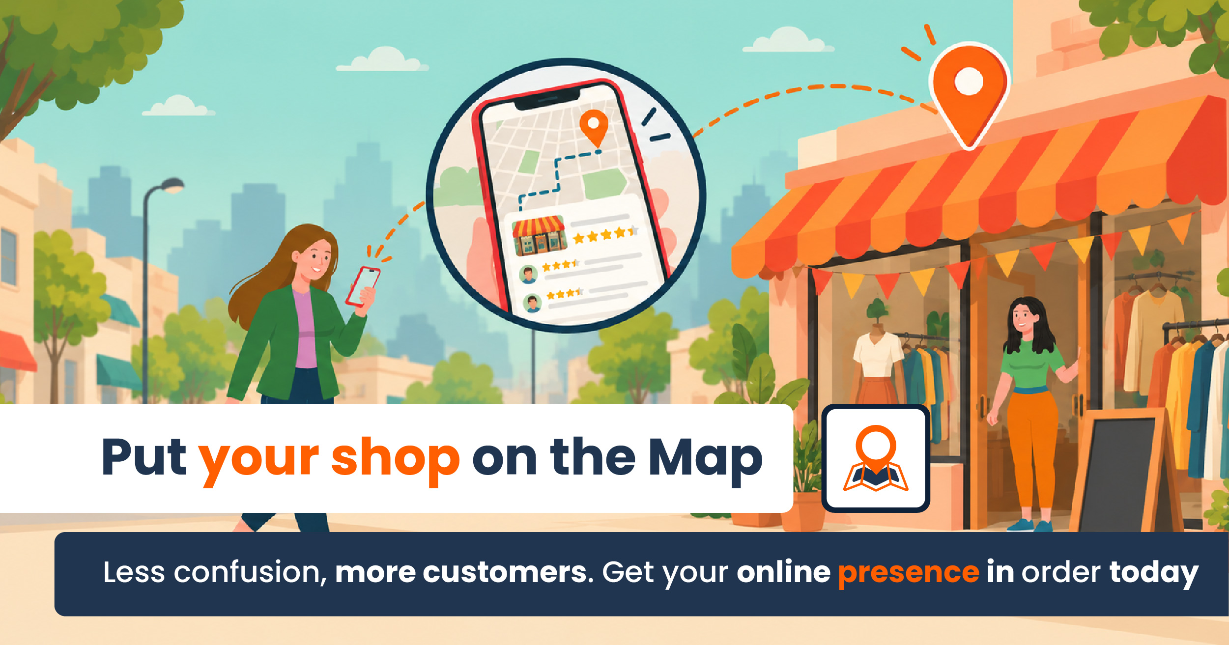 Promotional banner header for a local SEO strategy guide.